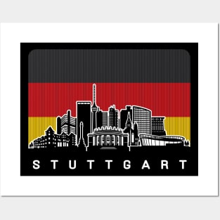 Stuttgart Germany Skyline German Flag Posters and Art